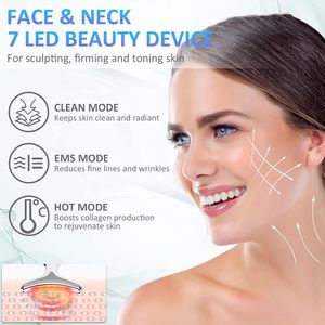 Rosto e Pescoço Massageador 7 Cores À Base de Luz Facial e Pescoço Massageador Rosto Sculpting <span class=keywords><strong>Wand</strong></span> para Rugas Duplo Quinho