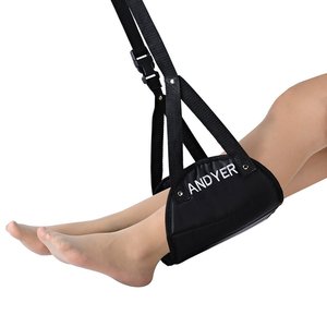 Lihao <b>Car</b> Footrest Sling <b>Hook</b> Nylon Black 80x650mm Portable Leg Support for Travel - Product Image 1
