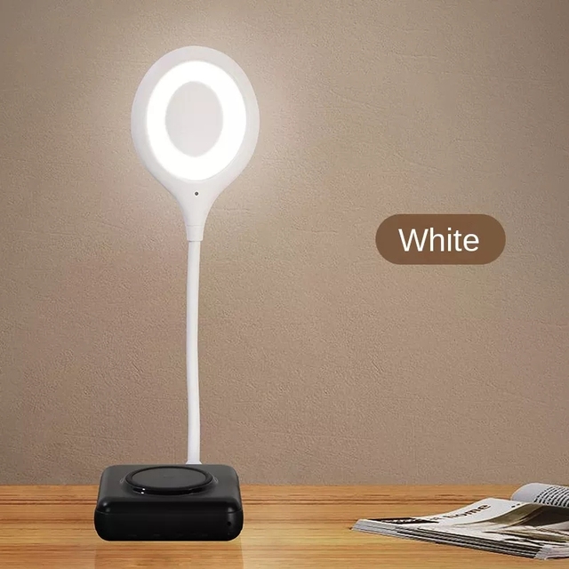 Smart Voice Control USB Night Light Bedside Desktop Night Light Flexible Mini Desk Reading Lamp Support English French German