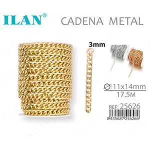 Catena Metallica Ilan 3mm 17.5M Colore Oro per Creazione di Gioielli - Product Image 1