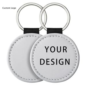 Llaveros de sublimación al por mayor en cuero PU blanco, formas personalizadas para decoraciones festivas ecológicas - Product Image 6