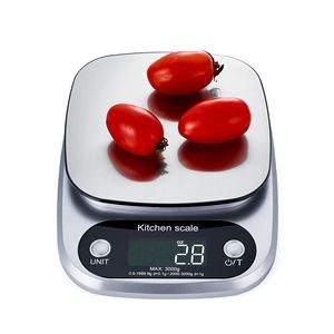 Balance de cuisine Qianju 3000g 0.1g en acier inoxydable, balance numérique pour peser les aliments - Product Image 1