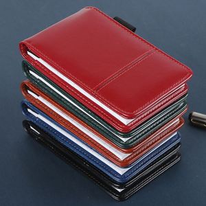 Bloc-notes de poche en cuir portable avec calculatrice, carnet multifonctionnel, petit carnet de travail A7 - Product Image 1