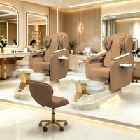 Fauteuil de Pédicure Spa Électrique Professionnel Haut de Gamme pour Salon de Beauté, Mobilier de Luxe Moderne sans Tuyauterie pour Massage des Pieds