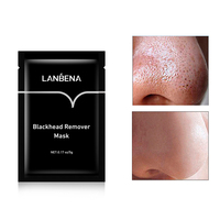LANBENA Masque Facial Nettoyant au Charbon de Bambou Anti-Points Noirs et Acné, Réducteur de Pores, Soin de la Peau, Masque Noir Peel-Off 5g Crème Femme