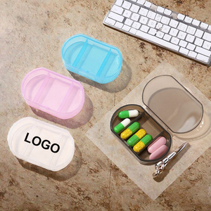 Boîte à pilules portable Hejia à 3 compartiments, mini boîte à pilules de voyage en plastique, organiseur de pilules quotidien, option de logo personnalisé, fabriqué en Guangdong - Product Image 3