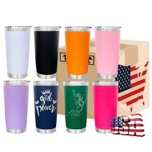 Gobelet isotherme en acier inoxydable 304 de 20 oz, couleurs assorties, revêtement poudré, pour gravure laser, avec couvercle coulissant – Entrepôt USA - Product Image 2