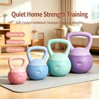 Kettlebell silencieux anti-choc réglable et souple, revêtement PVC, pour Pilates, usage domestique et en studio, fitness, vente en gros, OEM, usine