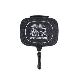 Padella doppia faccia <span class=keywords><strong>32cm</strong></span> con doppia griglia in marmo per la casa fustellare padella in metallo alluminio - Product Image 4