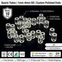 Tubo Capilar de Vidrio de Cuarzo Transparente de 0.1mm-0.5mm, Servicios Personalizados de Doblado, Corte y Soldadura |   Superficie Pulida Libre de Ozono de Alta Pureza