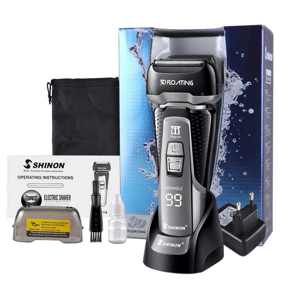 Lanumi Usb charging Rechargeable Dry Wet Waterproof Foil shaving machine razor twin blade electric shaver men