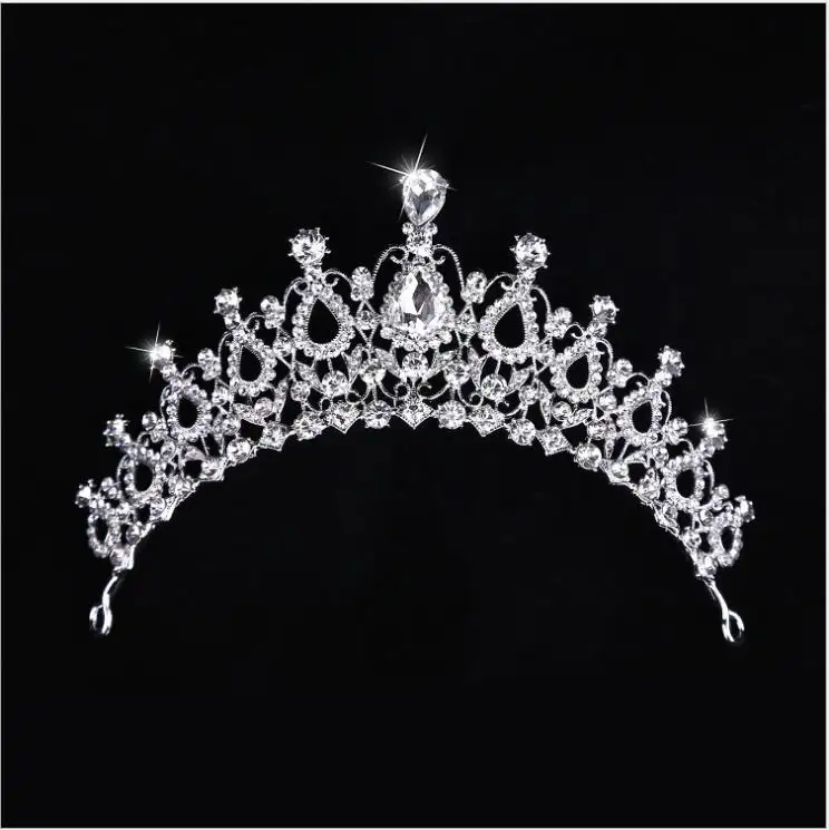 Diadema Vintage para boda, Tiara Medieval Imperial, corona de cristal con diamantes de imitación, tocado de princesa para novia, al por mayor, HA-1337