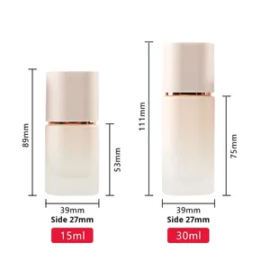 Venta al por mayor de botellas de perfume de vidrio esmerilado con bomba de 30 ml y 15 ml, color piel, fabricadas en China. - Product Image 1
