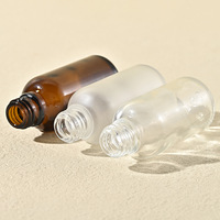 Bouteille en verre à tube aiguille graduée de 30ml, brun foncé, huile essentielle légère, bouteille de stockage pour solution de stock d'essence cosmétique