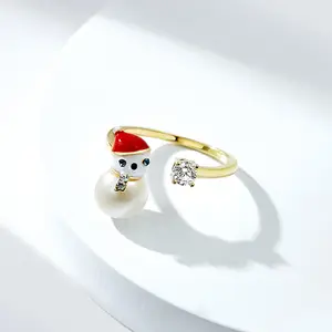 Top Design Fashion Jewelry Rings Christmas Deer Head Open Christmas Rings Factory Wholesale