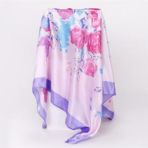 ผ้าพันคอโพลีเอสเตอร์ขนาดใหญ่90ซม. สำหรับสตรีผ้าพันคอลายตารางหมากรุกสำหรับหน้าหนาวอุปกรณ์เสริมกลางแจ้ง - Product Image 1