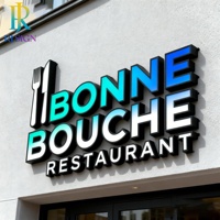 Enseigne LED 3D directe à éclairage frontal personnalisable RGB, étanche IP65 pour entreprises, bureaux, réceptions, salles de réunion