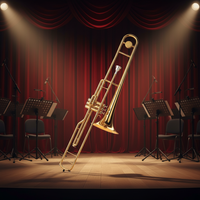 Popular Grade Gold Lacquer Piston Valves Trombone