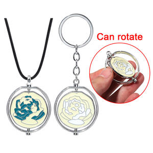Nouveau Bijou Anime Aike, Collier et Porte-clés avec Pendentif Rose Tournante Temps-Traveler, en Alliage de Zinc avec Chaîne en Corde, pour Fête - Product Image 1