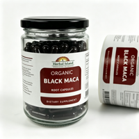 Étiquettes autocollantes personnalisées en vinyle UV imperméables pour bouteilles de compléments alimentaires, autocollants pour pots de capsules de Maca, étiquettes pour fibres alimentaires et produits alimentaires en général