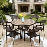 Ensemble de meubles de jardin en aluminium moderne, tables et chaises, imperméables, pour cour, jardin, repas en plein air, barbecue, fête de famille