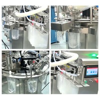 Machine de remplissage et de bouchage rotative automatique à une seule buse pour sachets souples de jus, yaourt, ketchup, gelée
