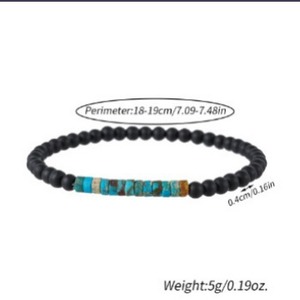 Bracelet Turquoise Perlé Coloré Rond Unisexe à Porter au Quotidien YM 0410 - Product Image 4