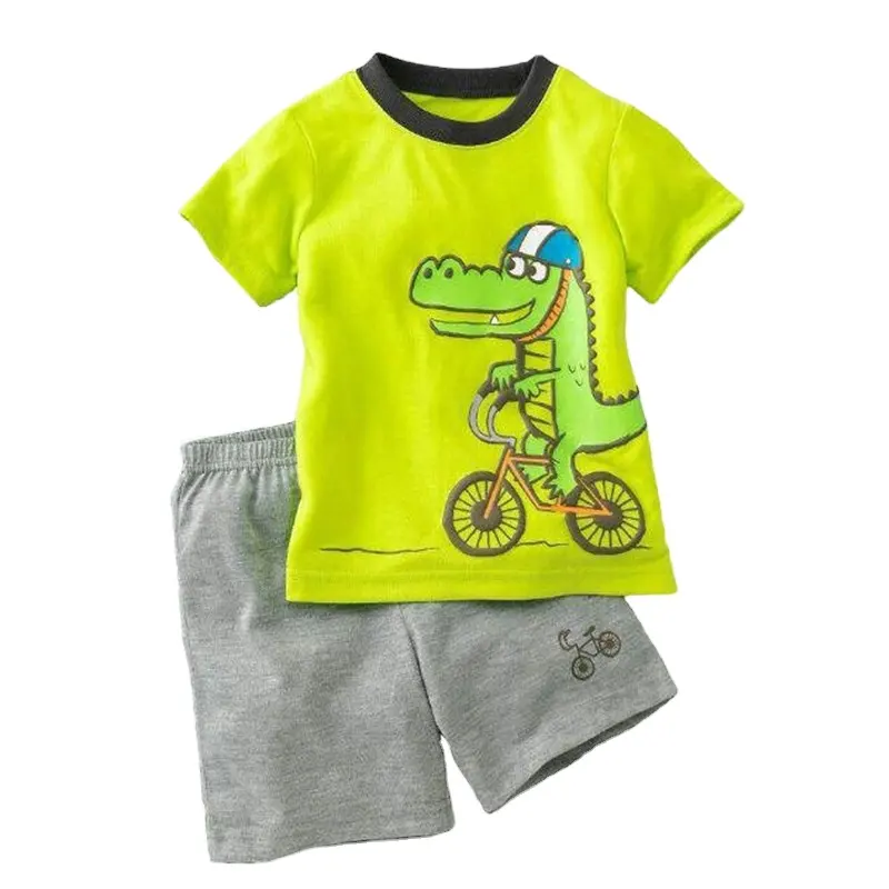 Green Horizon Summer European Style Cotton Kids Print Baby Boy Clothes Sets Children's Clothing Sets Children's wear