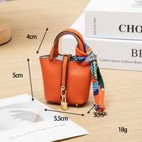 Mini sac seau tendance en PU, porte-clés, pendentif pour sac à main, décoration de sac à dos, breloque pour femme, cadeau