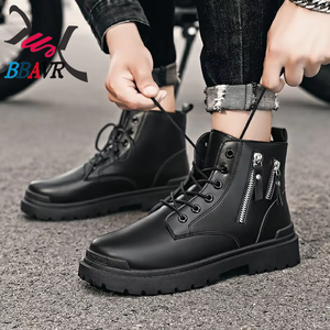 Botas de Hombre Retro Casuales con Parte Superior de PU, Suela de Goma Antideslizante, Cierre con Banda Elástica, Botines para Invierno, Otoño y Primavera - Product Image 3