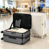 Valise de voyage rigide en polycarbonate avec poignée télescopique large, personnalisable OEM/ODM, conception sur mesure, pour le marché mondial, avec serrure TSA