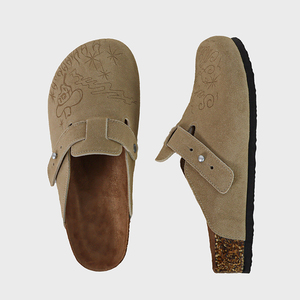 Zoccoli Classici in Pelle Scamosciata con Suola in <span class=keywords><strong>Sughero</strong></span>, Personalizzabili per Uomo e <span class=keywords><strong>Donna</strong></span>, con Fibbia Regolabile e Supporto per l'Arco Plantare - Product Image 2