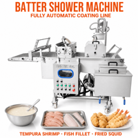 Machine à enrober les nuggets de poulet en acier inoxydable industriel pour ligne de production de snacks et aliments enrobés
