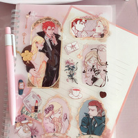 Autocollant 3D brillant en PVC écologique imprimé UV personnalisé avec motif de dessin animé pour carnets, agendas, cadeaux promotionnels - Décoration mignonne