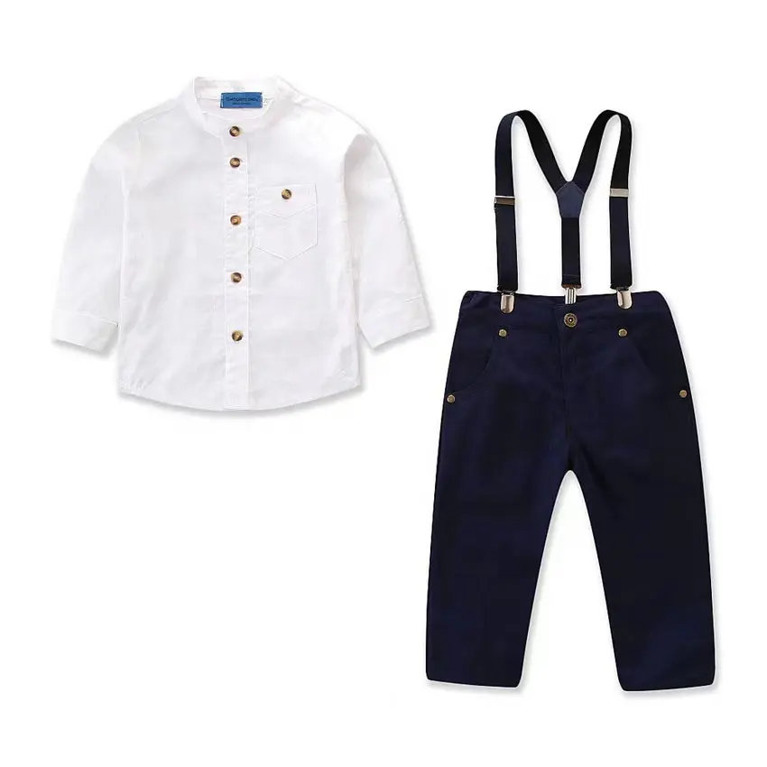 2-6 Year Autumn Style Baby Clothing Sets Clothes Shirts Pants Suspender 3 Pcs Boy Set Clothes Baby Boy Formal Clothes Suit Kids