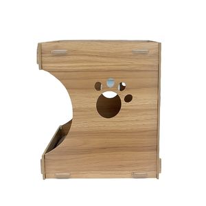 Natuurlijke Kleur Houten Kat Huis Indoor Kat Krabber Kartonnen Huisdier Bed Kat Krabhuis - Product Image 3