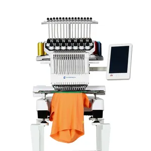 Promaker tek kafa 9 12 15 İğneler bilgisayarlı nakış makinesi yerli T-shirt şapka çorap yüksek hız 1200rpm