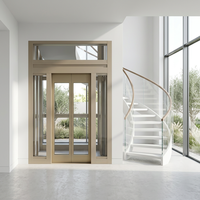 Ascenseur résidentiel MRL neuf, fiable et de haute qualité pour villa, avec porte en verre silencieuse et cabine en acier.