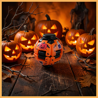 Nouveau et populaire : Balle anti-stress et spinner rotatif 3D imprimé, motif fantôme et citrouille d'Halloween, avec lumière LED, pour le soulagement de l'anxiété, jouet cadeau