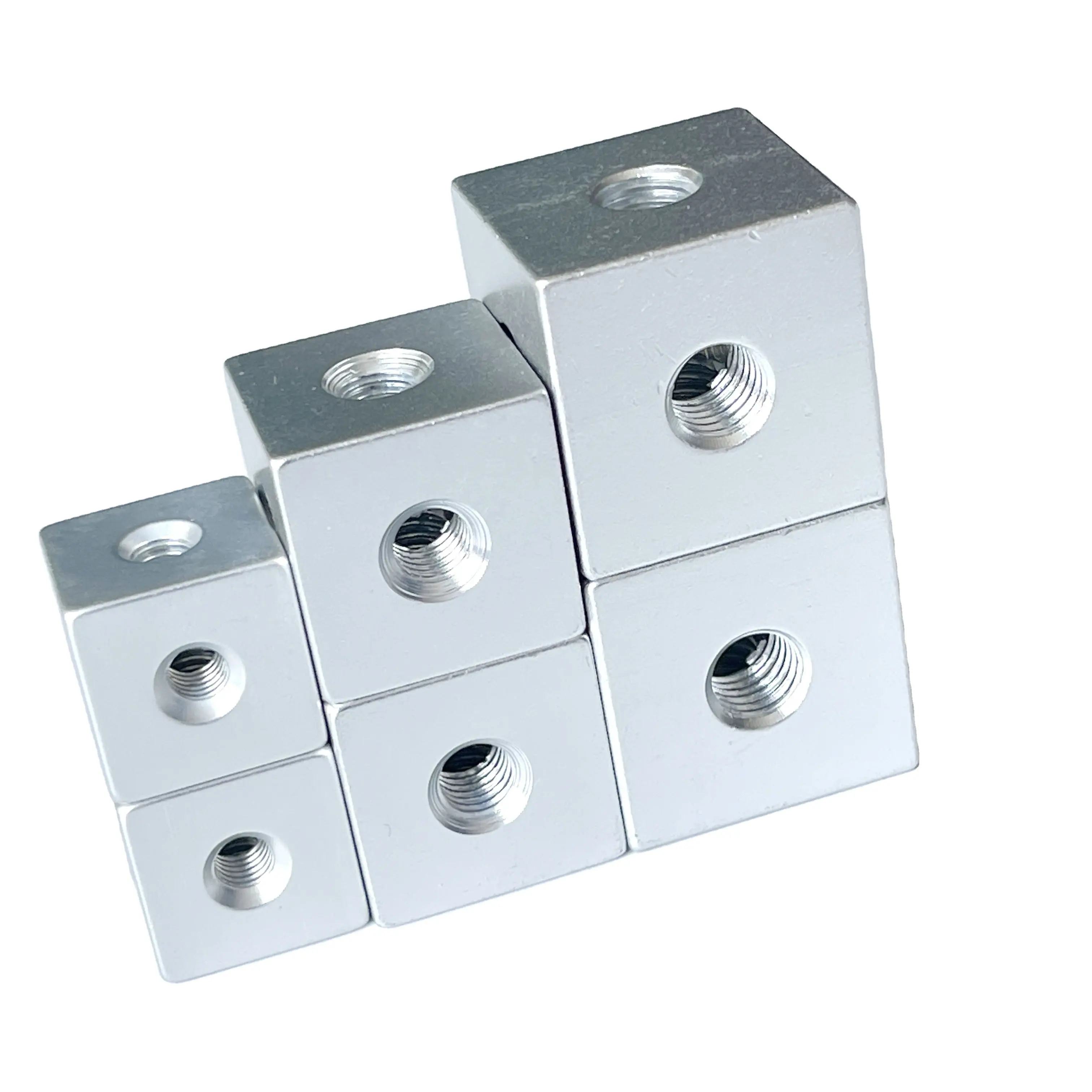 Alumínio liga/materiais personalizados quadrados acoplamento porcas com seis lados rosca na cor personalizada