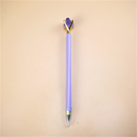 Crayon infini en métal sans encre avec embout en améthyste de luxe pour l'école, le bureau, les fournitures de papeterie, cadeau