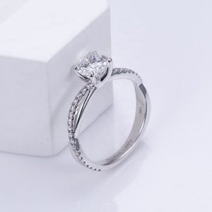 Anillo de Diamante de Laboratorio IGI de Corte Redondo de 14K y 1CT, Anillo de Compromiso con Diamante de Boda - Product Image 5