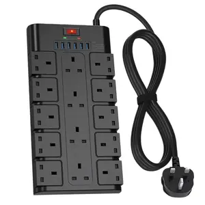 4-Way Switched Surge Power Strip Power Strip 16AC prolunga con noi porta giardino 3m/5m di lunghezza del cavo per uso residenziale