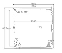 Boîtier de contrôle personnalisé en aluminium extrudé à profil carré 130*90*90mm avec couvercle, base à clipser et plaques d'extrémité pour carte PCB