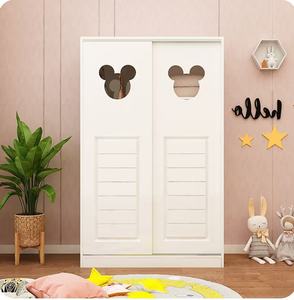 Puerta corredera de madera maciza de diseño moderno Armario para niños Gabinete bajo plegable para bebés para dormitorio para niñas - Product Image 6