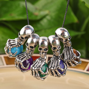 Mặt Dây Chuyền Cổ Điển Tự Làm Vòng Cổ, Hạt Pha Lê Hình Cầu Hạt Đá Hình Đầu Lâu Charm Để Làm Trang Sức - Product Image 6