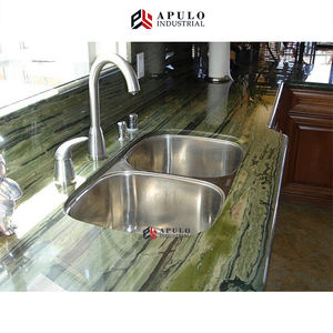 Directo de fábrica de madera verde <span class=keywords><strong>laguna</strong></span> piso de mármol azulejos Pavo Real verde de azulejo de mármol usak de bambú verde dinosaurio losa de mármol - Product Image 2