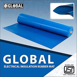 Global Premium 11KV Electrical Insulation <b>Rubber</b> Mat Blue Class B 2.5 MM Thick Non Conductive 1x2 Mtr - Product Image 2