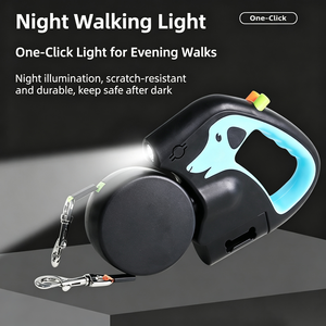 Cross-border explosive dog one-and-two automatic telescopic traction <b>rope</b> pet outdoor supplies multi-functional with <b>lights</b> walk - Product Image 5