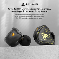 Écouteurs intra-auriculaires filaires QKZ Kaiser avec double transducteur dynamique de 10 mm, son haute fidélité, basses profondes pour audiophiles, musique et jeux
